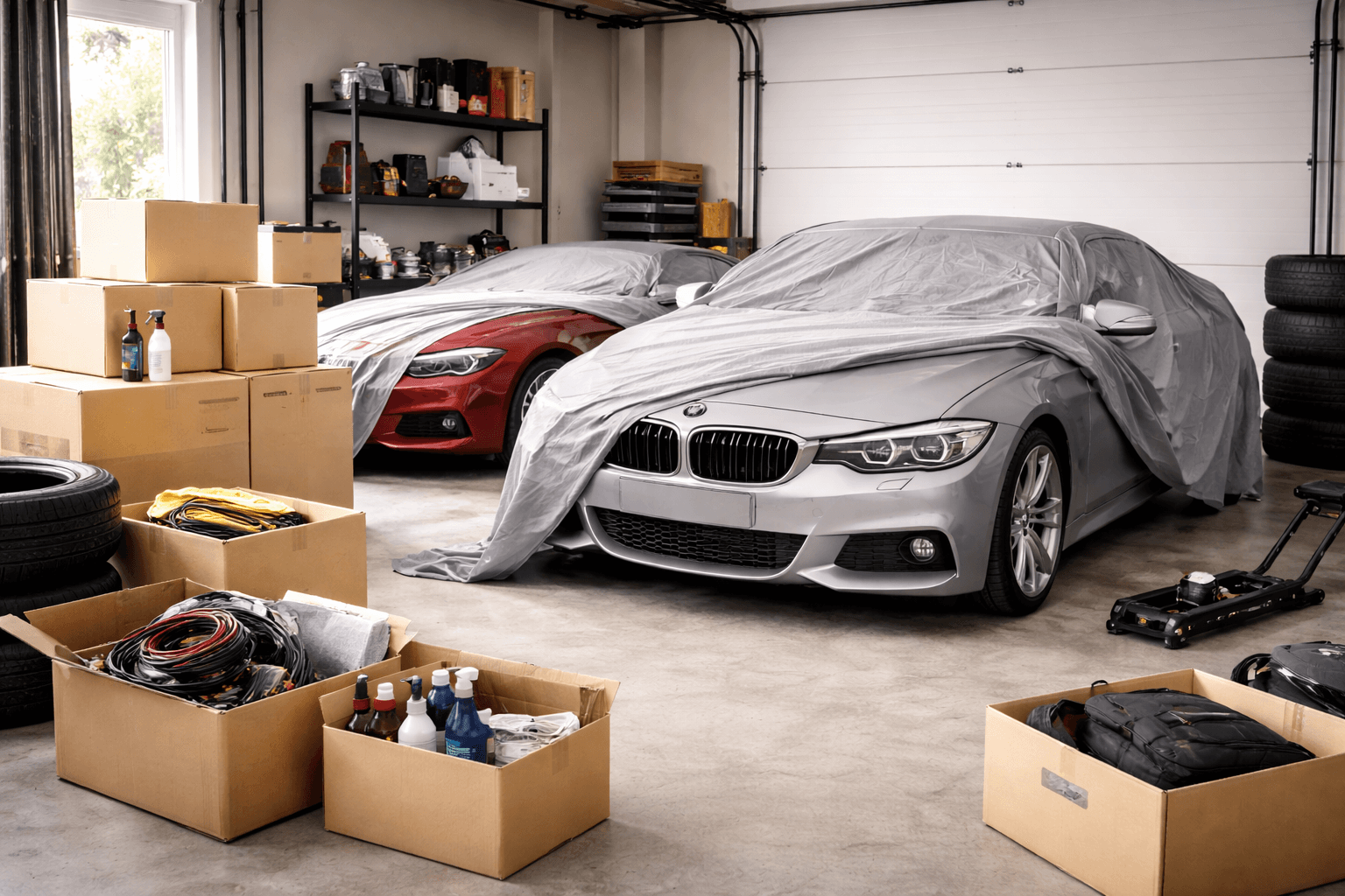 Car in secure storage facility