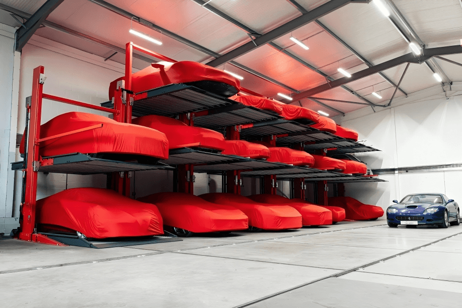 Car kept in covered storage