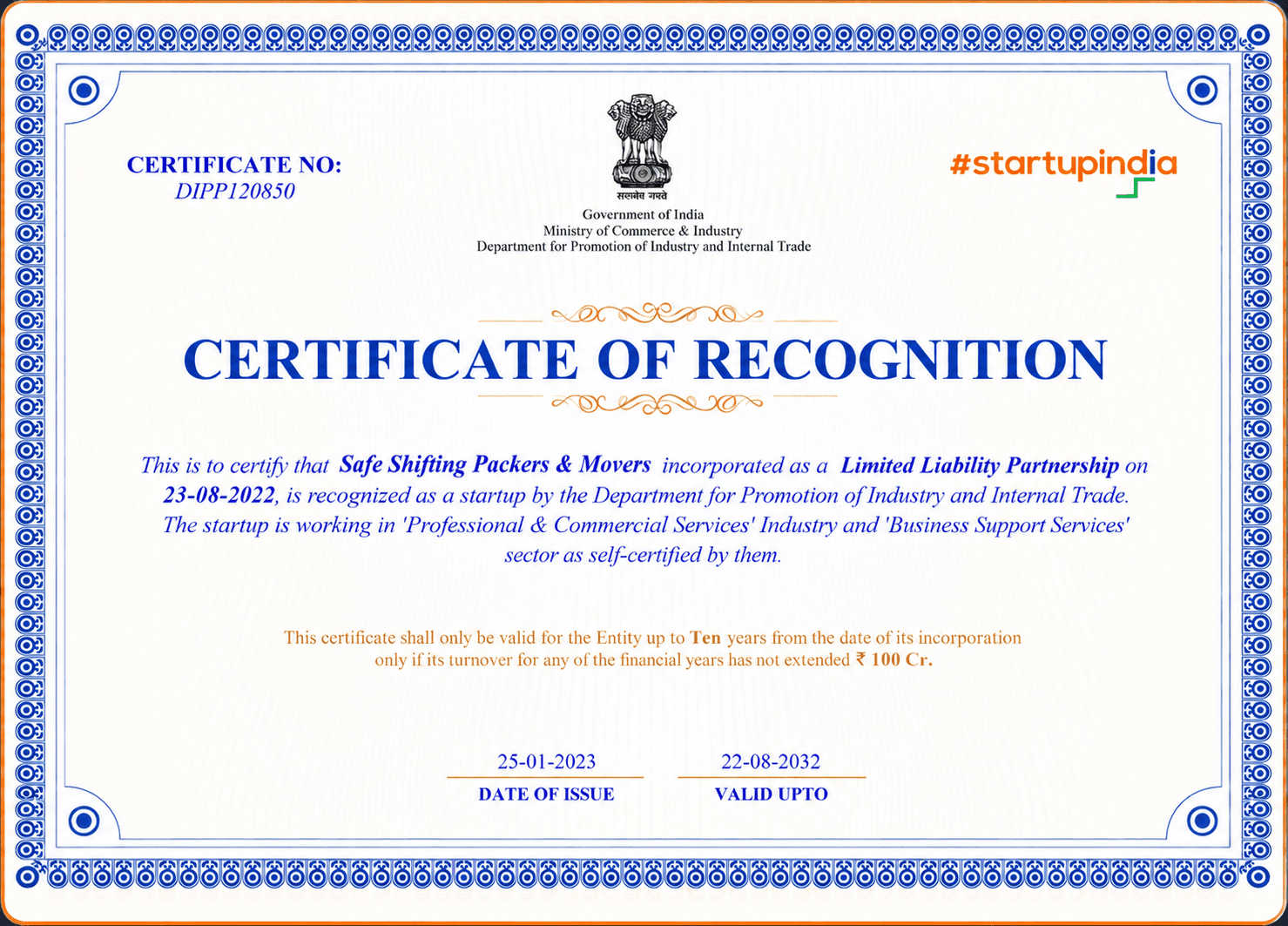 Certificate of Recognition