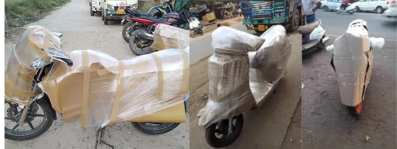 Motorcycle kept in covered storage