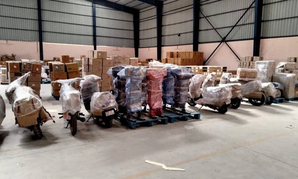Motorcycle stored in a monitored facility