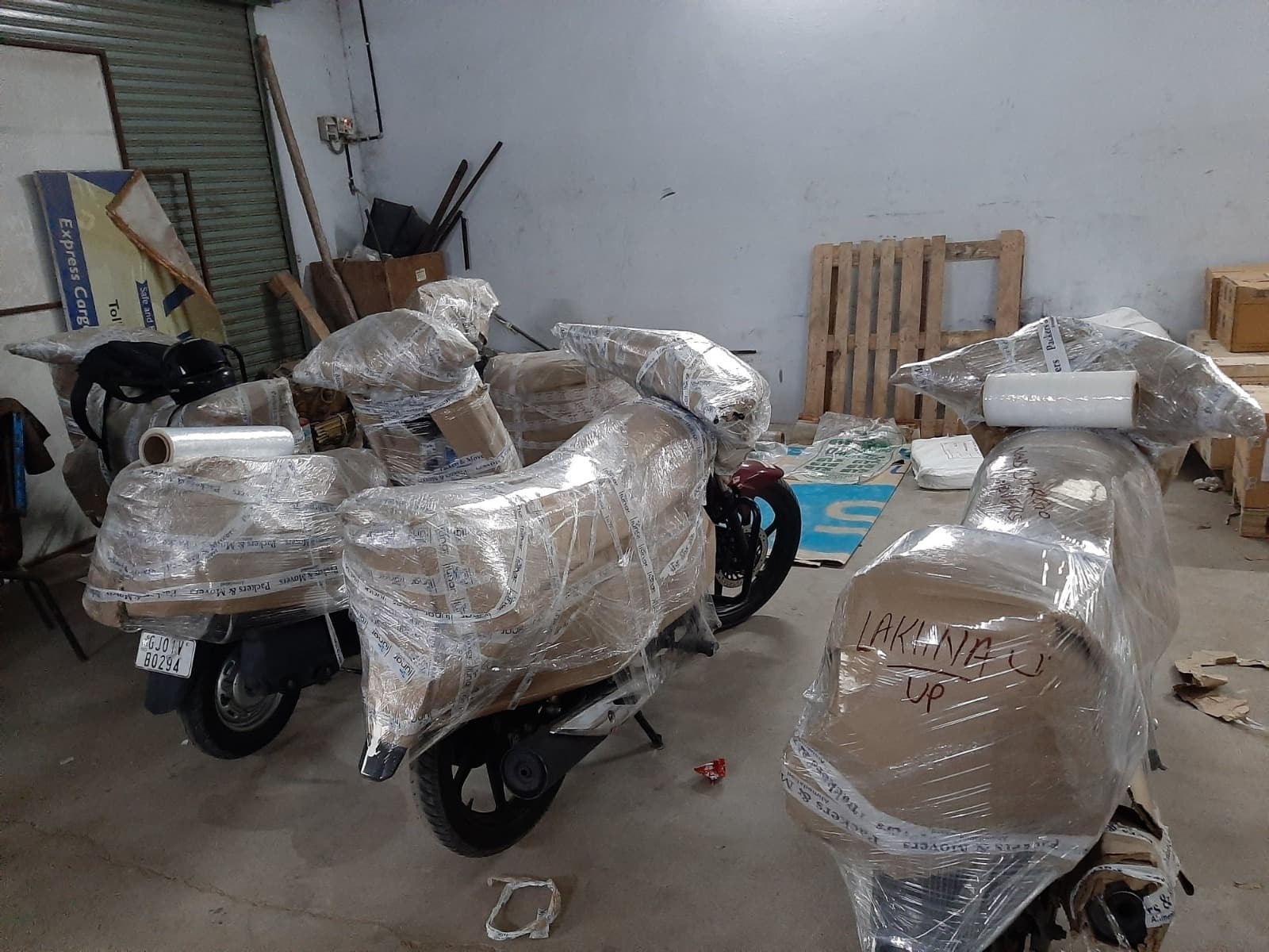 Covered two-wheeler storage space