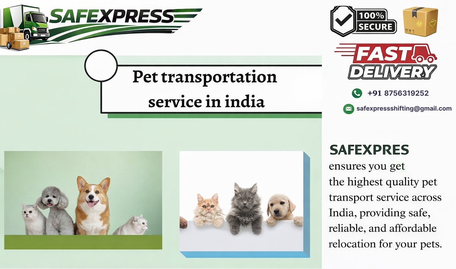 Pet relocation and transportation services in India